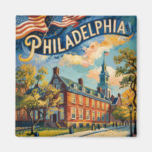 Philadelphia Independence Hall Van Gogh Gemälde Magnet