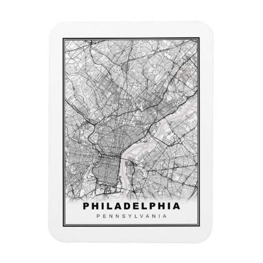 Philadelphia-Karte Magnet (Vertikal)