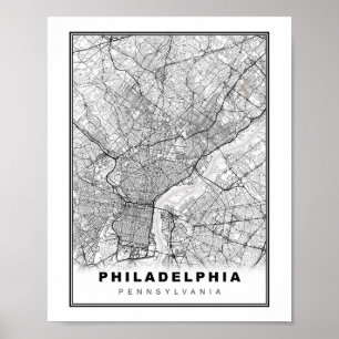Philadelphia-Karte Poster