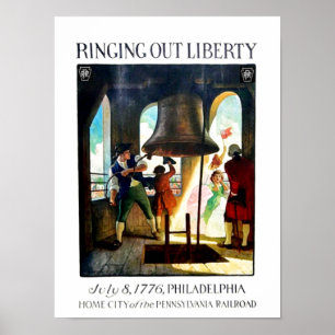 Philadelphia Liberty auf der Pennsylvania Eisenbah Poster