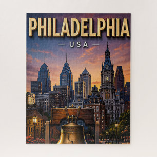 Philadelphia Liberty Bell und Skyline Puzzle