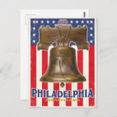 Philadelphia Liberty Bell Vintage Postkarte (Vorne/Hinten)
