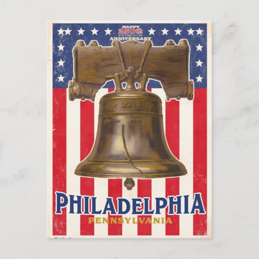 Philadelphia Liberty Bell Vintage Postkarte (Vorderseite)