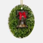 Philadelphia Liberty Bell Wreath on Parchment Keramikornament (Rechts)