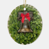 Philadelphia Liberty Bell Wreath on Parchment Keramikornament (Links)