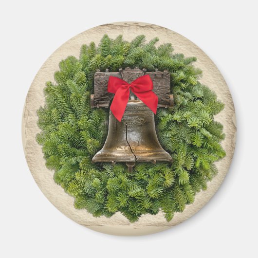 Philadelphia Liberty Bell Wreath on Parchment Magnet (Vorne)