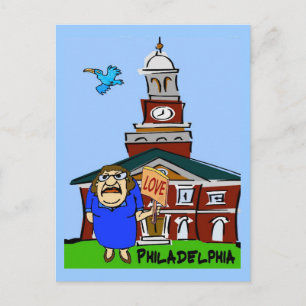 Philadelphia LIEBE Cartoon Postkarte