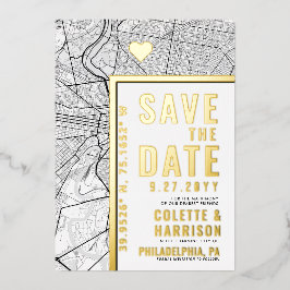 Philadelphia Liebe Locator | Hochzeitsstichtag spe Folieneinladung