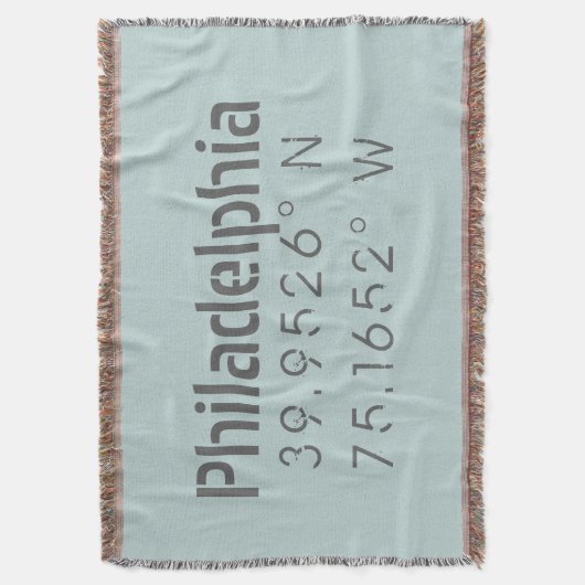 Philadelphia Longitude Latitude Decke (Vorderseite Vertikal)