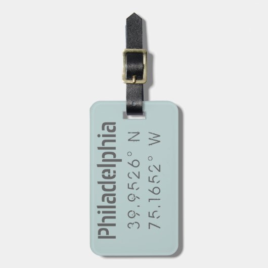 Philadelphia Longitude Latitude Gepäck Tag Gepäckanhänger (Vorderseite vertikal)