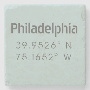 Philadelphia Longitude Latitude Stone Untersetzer
