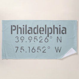 Philadelphia Longitude Latitude Strandtuch