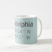 Philadelphia Longitude Latitude Tasse (VorderseiteRechts)