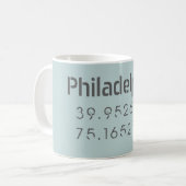 Philadelphia Longitude Latitude Tasse (Vorderseite Links)