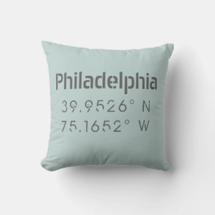 Philadelphia Longitude Latitude Throw Kissen