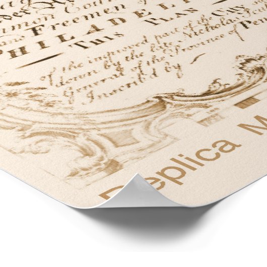 Philadelphia Map 1762, Replica Poster (Ecke)