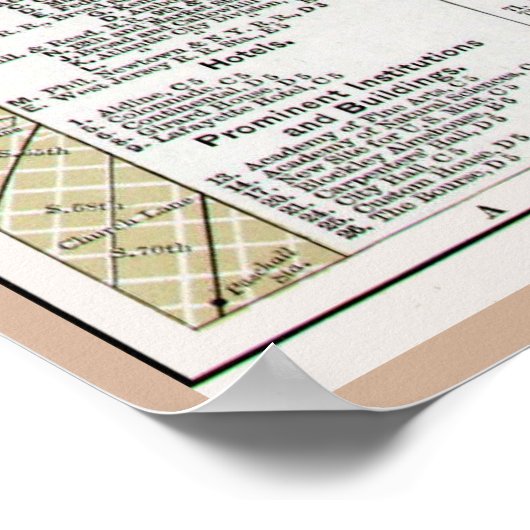 Philadelphia Map 1895 Replik Poster (Ecke)