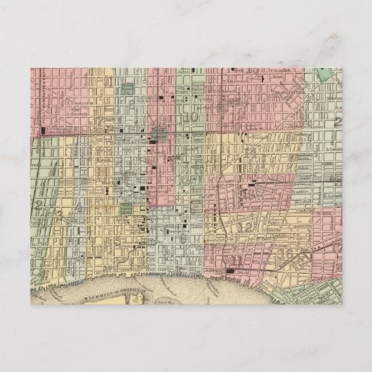 Philadelphia Map von Mitchell Postkarte (Vorderseite)