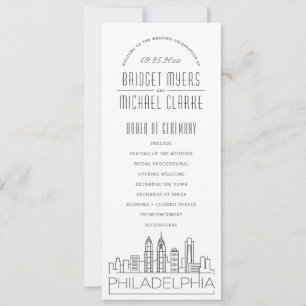 Philadelphia Modernes Hochzeitsprogramm für Deko Einladung