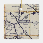 Philadelphia MS Vintag Map Keramikornament (Rückseite)