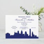 Philadelphia Navy Skyline Silhouette Probe Din Einladung (Stehend Vorderseite)