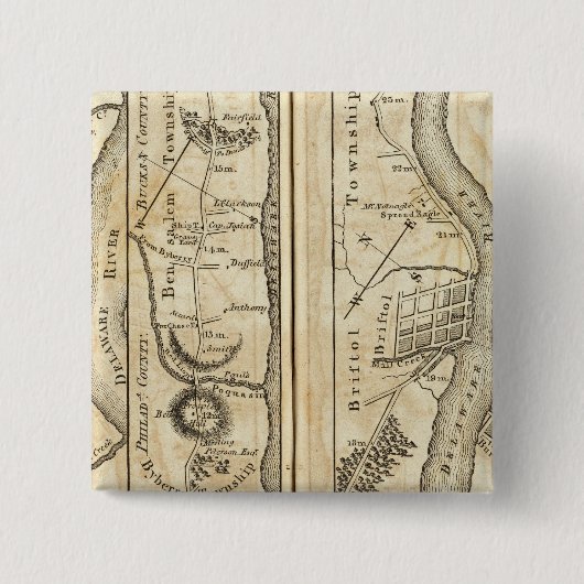 Philadelphia - New York Road Map Button (Vorderseite)