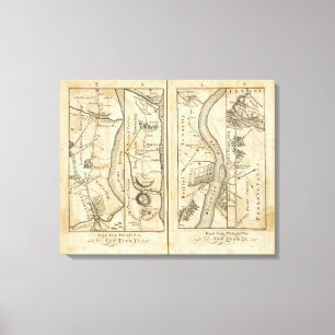 Philadelphia - New York Road Map Leinwanddruck
