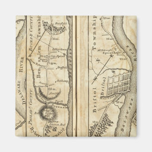 Philadelphia - New York Road Map Magnet