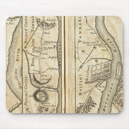 Philadelphia - New York Road Map Mousepad (Vorne)