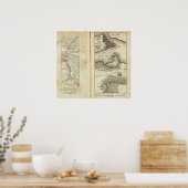 Philadelphia - New York Road Map Poster (Küche)