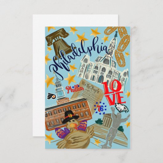 Philadelphia Notecard Dankeskarte (Vorne/Hinten)