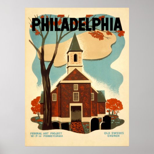 Philadelphia Old Swedes Church - WPA Poster (Vorne)