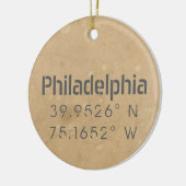 Philadelphia PA Längengrad Latitude Keramik Ornament (Links)