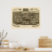 Philadelphia, PA Panorama Karte - 1876 Poster (Küche)