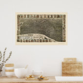 Philadelphia, PA Panorama Karte - 1886 Poster (Küche)