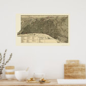 Philadelphia, PA Panorama Karte - 1888 Poster (Küche)