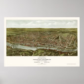 Philadelphia, PA Panoramic Map - 1907 Poster (Vorne)