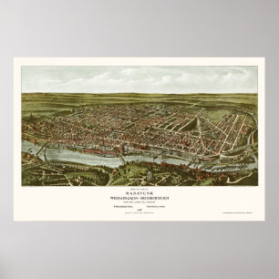 Philadelphia, PA Panoramic Map - 1907 Poster