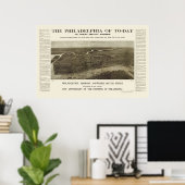 Philadelphia, PA Panoramic Map - 1908 Poster (Heimbüro)