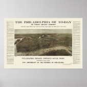 Philadelphia, PA Panoramic Map - 1908 Poster (Vorne)