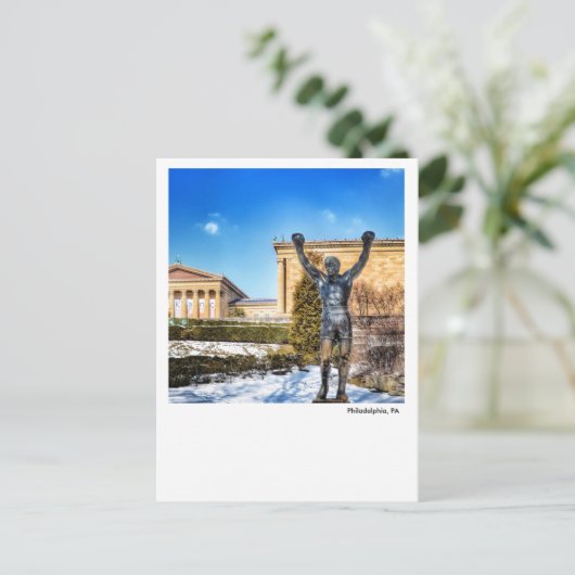 Philadelphia PA - Rocky Statue Postkarte (Stehend Vorderseite)