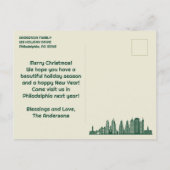 Philadelphia PA Skyline Weihnachtsfeiertag Postkar Feiertagspostkarte (Rückseite)