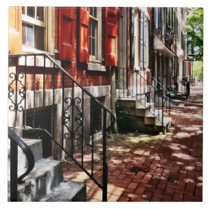 Philadelphia PA Street mit Orange Shutters Fliese