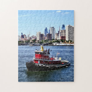 Philadelphia PA - Tugboat von Philadelphia Skyline Puzzle
