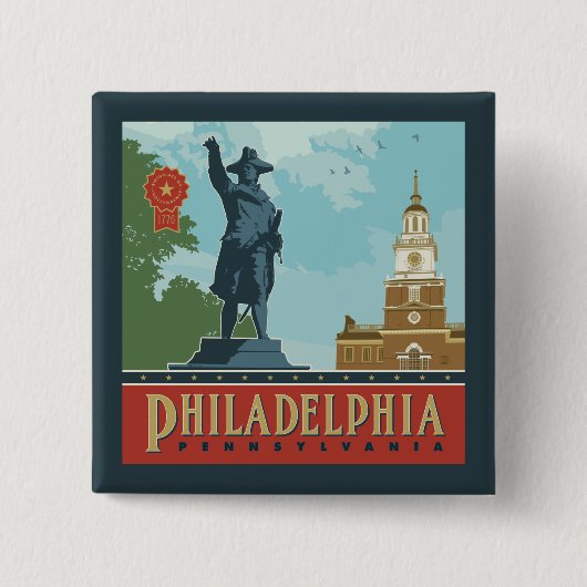 Philadelphia, PA | Unabhängigkeitshalle Button (Vorderseite)
