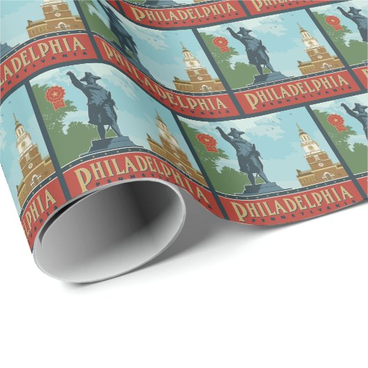 Philadelphia, PA | Unabhängigkeitshalle Geschenkpapier (Rolleneckpunkt)