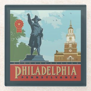 Philadelphia, PA   Unabhängigkeitshalle Glasuntersetzer