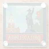 Philadelphia, PA | Unabhängigkeitshalle Glasuntersetzer (Rückseite)