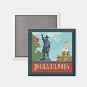 Philadelphia, PA | Unabhängigkeitshalle Magnet (Vorderseite/Rückseite)