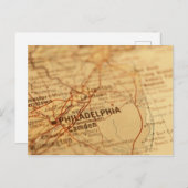 Philadelphia, PA Vintag Map Postkarte (Vorne/Hinten)